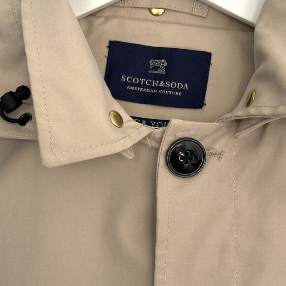 Scotch & Soda Trench Coat – Women's Beige Hooded Jacket (Removable Hood) - Picture 6 of 16